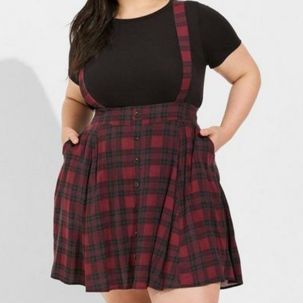 Torrid Mini Challis Skirtall - Red - Sz 2 - Picture 1 of 5